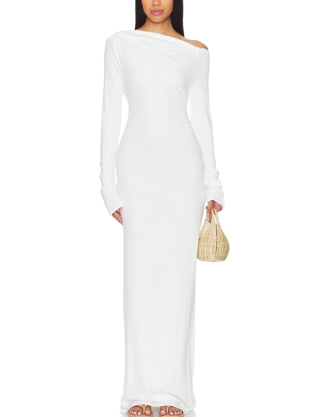 SNDYS Reyna Maxi Dress white long sleeve maxi